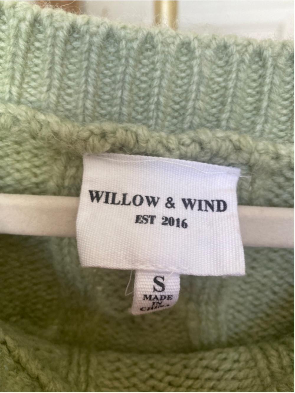 Willow & Wind Cable Knit Floral Sweater Embroidered Cropped Chunky Coquette Boho - Picture 4 of 6
